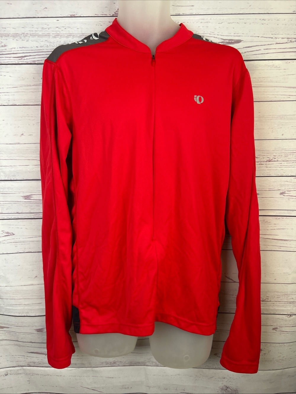 Pearl Izumi Men’s Red Long-Sleeve Cycling Jacket with Reflective Logo